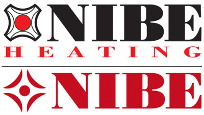 NIBE’s logo from 10 years ago (top) alongside its logo today (bottom).