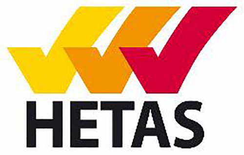 The HETAS logo as a way of checking their installer is registered.