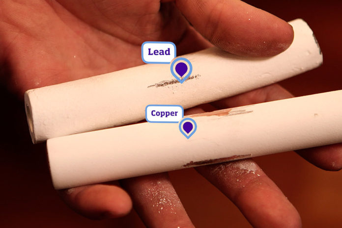 Lead and copper pipe comparison